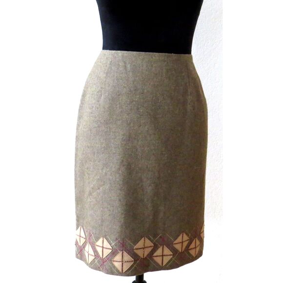 LOFT Dresses & Skirts - Ann Taylor Loft Vintage Wool Blend Pencil Skirt Flecked Brown 6P EUC